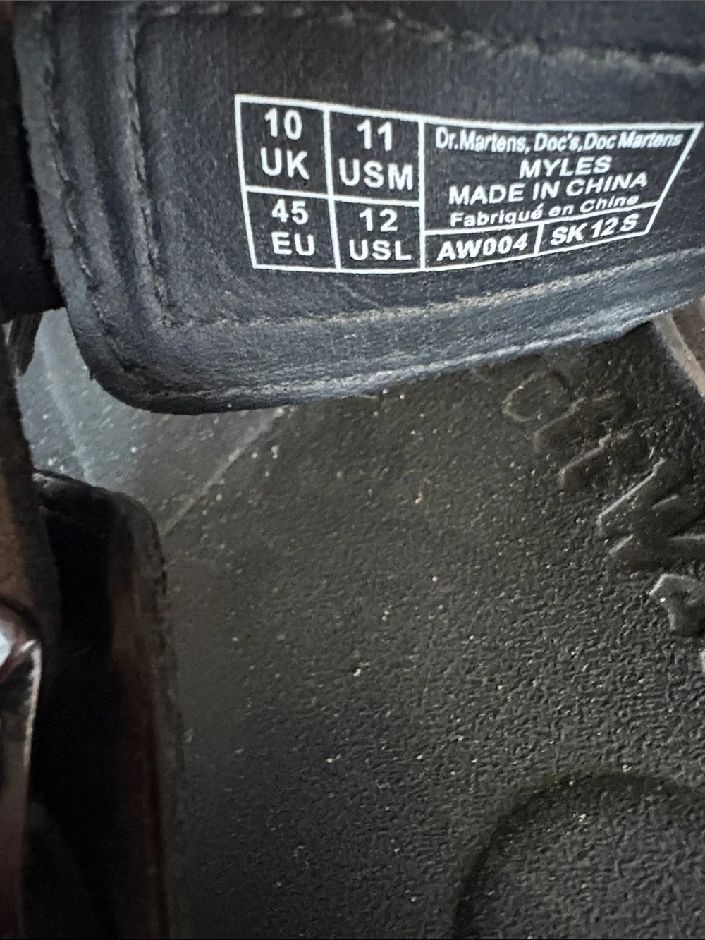 Dr. Martens Black Leather Double-Buckle Slide Sandals size 11
